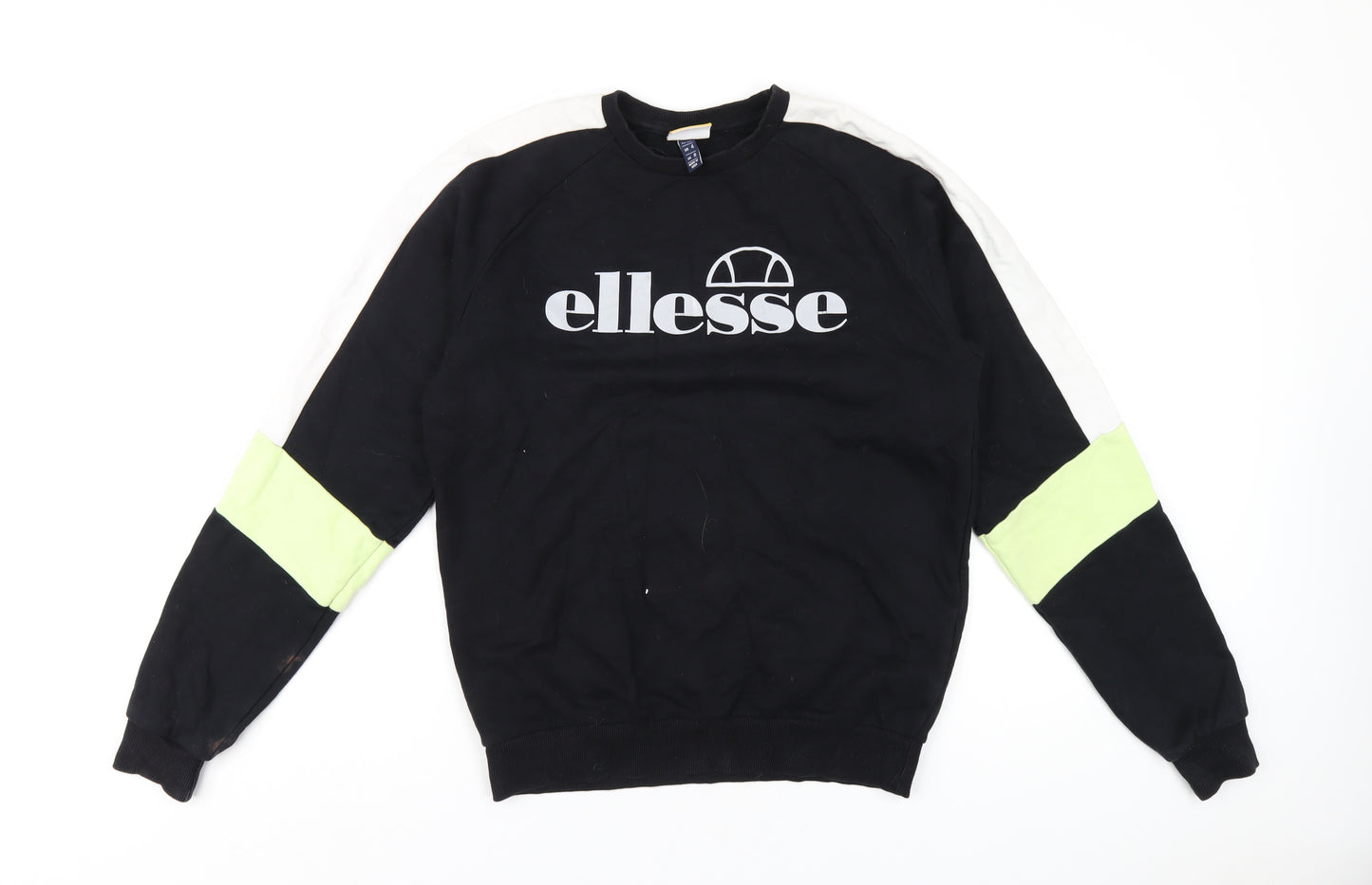 ellesse Womens Black Cotton Pullover Sweatshirt Size 8 Pullover