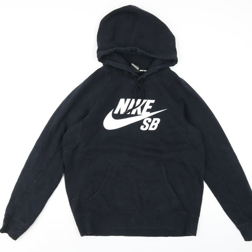 Nike Mens Black Cotton Pullover Hoodie Size S