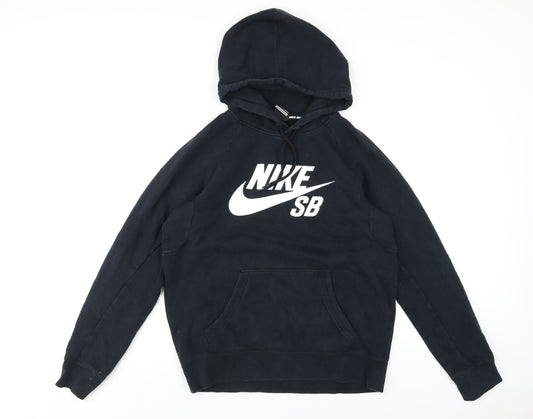 Nike Mens Black Cotton Pullover Hoodie Size S