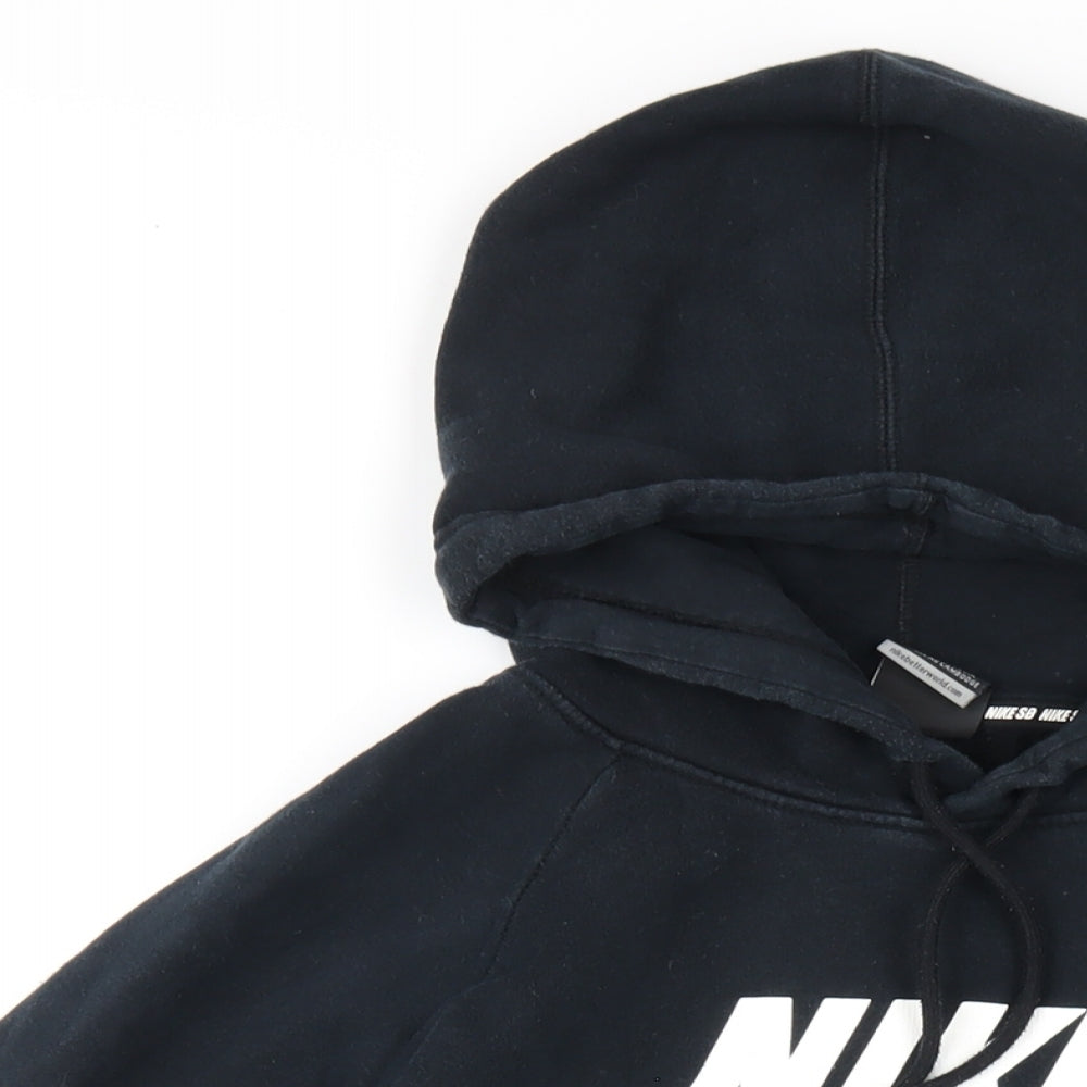 Nike Mens Black Cotton Pullover Hoodie Size S