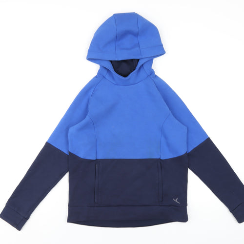 DECATHLON Boys Blue Polyester Pullover Hoodie Size 12-13 Years Pullover