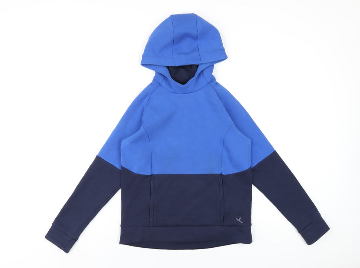 DECATHLON Boys Blue Polyester Pullover Hoodie Size 12-13 Years Pullover