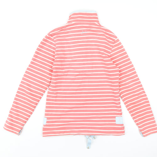 Joules Womens Pink Striped Cotton Pullover Sweatshirt Size 8 Button