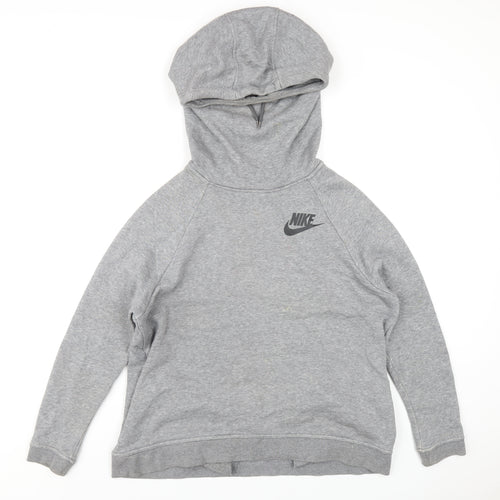 Nike Mens Grey Cotton Pullover Hoodie Size L