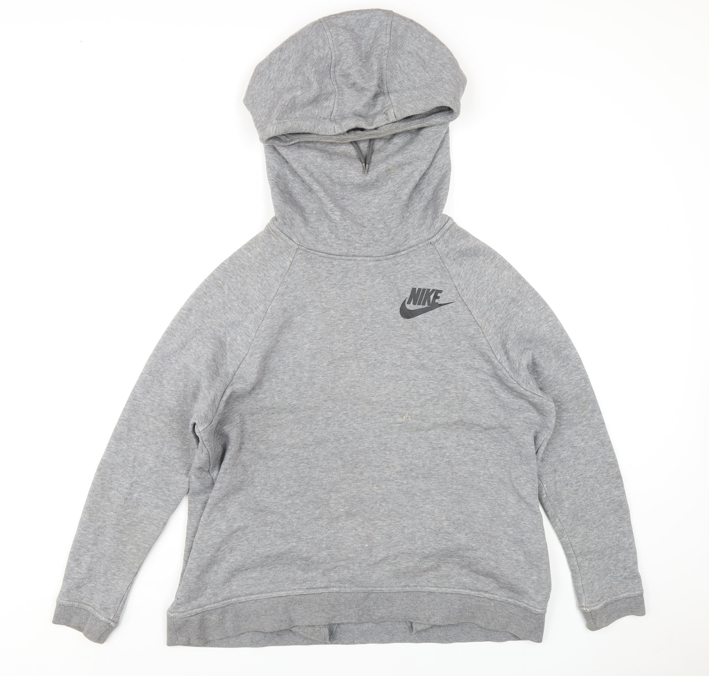 Nike Mens Grey Cotton Pullover Hoodie Size L