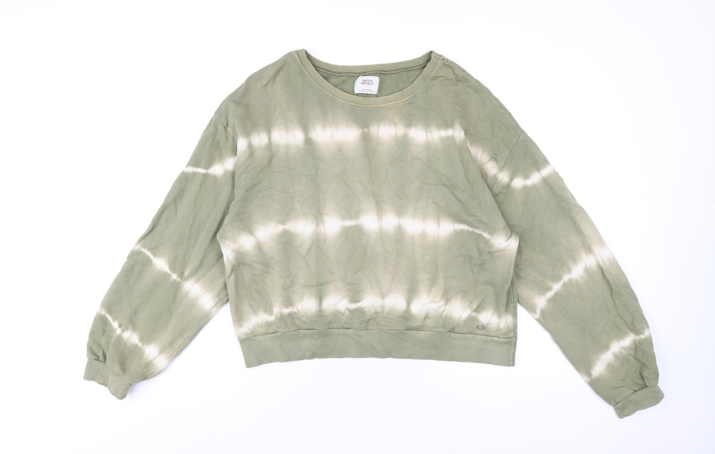 Pull&Bear Womens Green Cotton Pullover Sweatshirt Size M Pullover