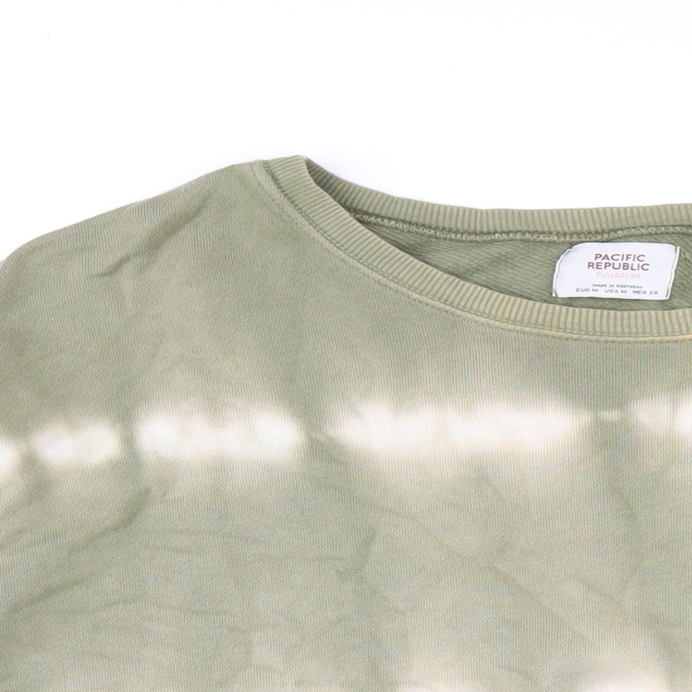 Pull&Bear Womens Green Cotton Pullover Sweatshirt Size M Pullover