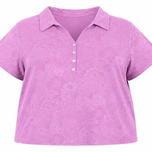 Caribean Joe Womens Purple Cotton Basic T-Shirt Size 3XL V-Neck