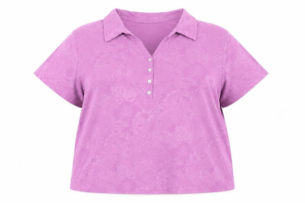 Caribean Joe Womens Purple Cotton Basic T-Shirt Size 3XL V-Neck