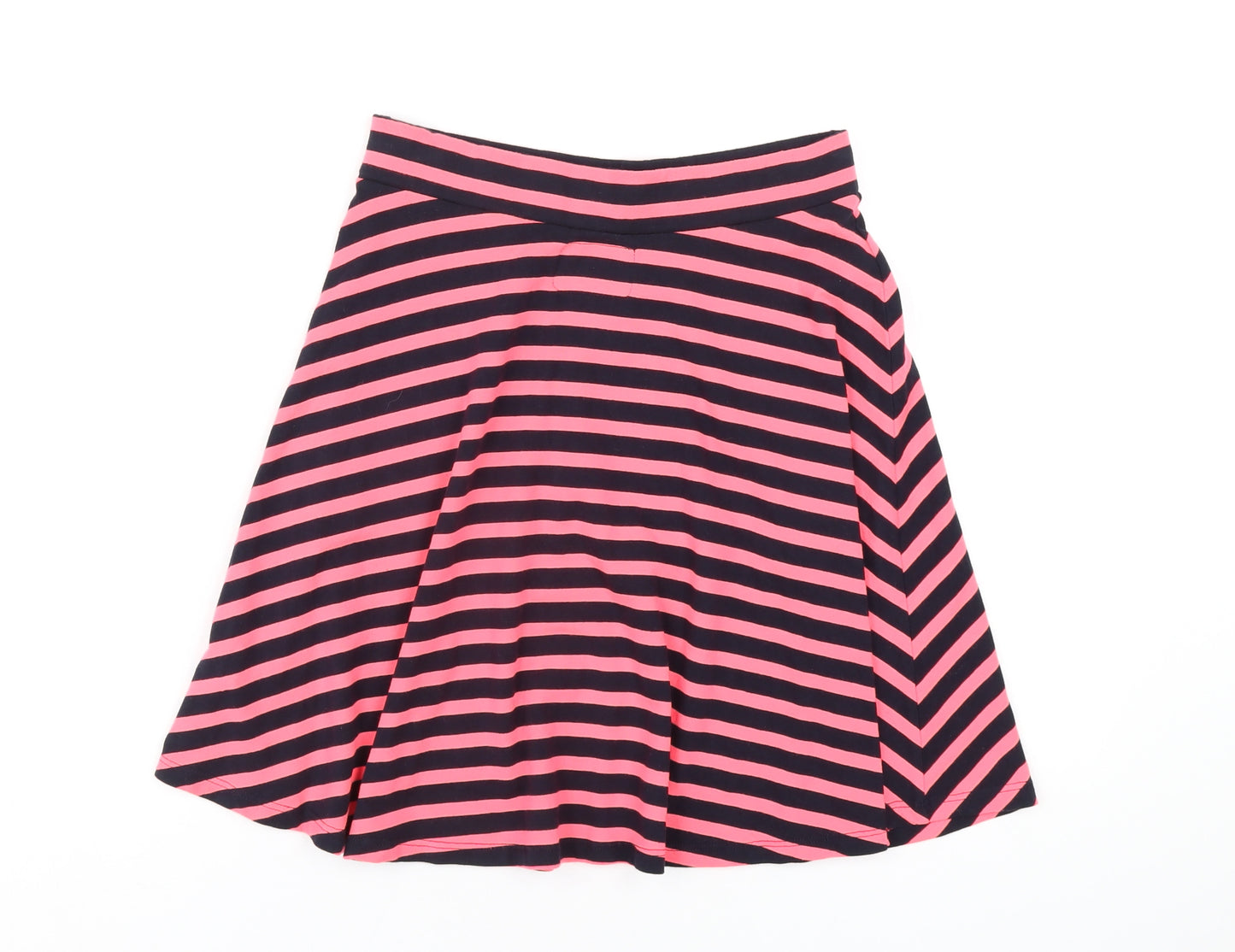 Superdry Womens Pink Striped Cotton A-Line Skirt Size S