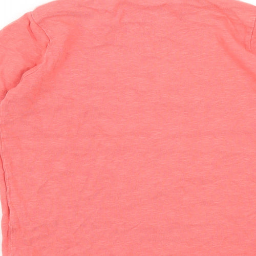 Mini Boden Boys Orange Cotton Basic T-Shirt Size 6-7 Years Round Neck Pullover