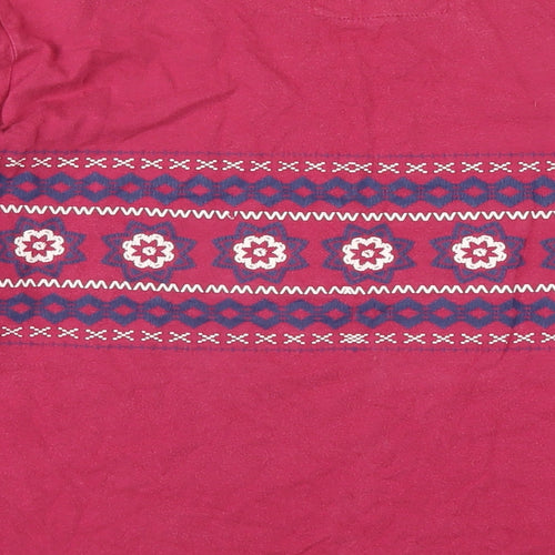 Board Angels Womens Pink Geometric Cotton Basic T-Shirt Size 14 Round Neck