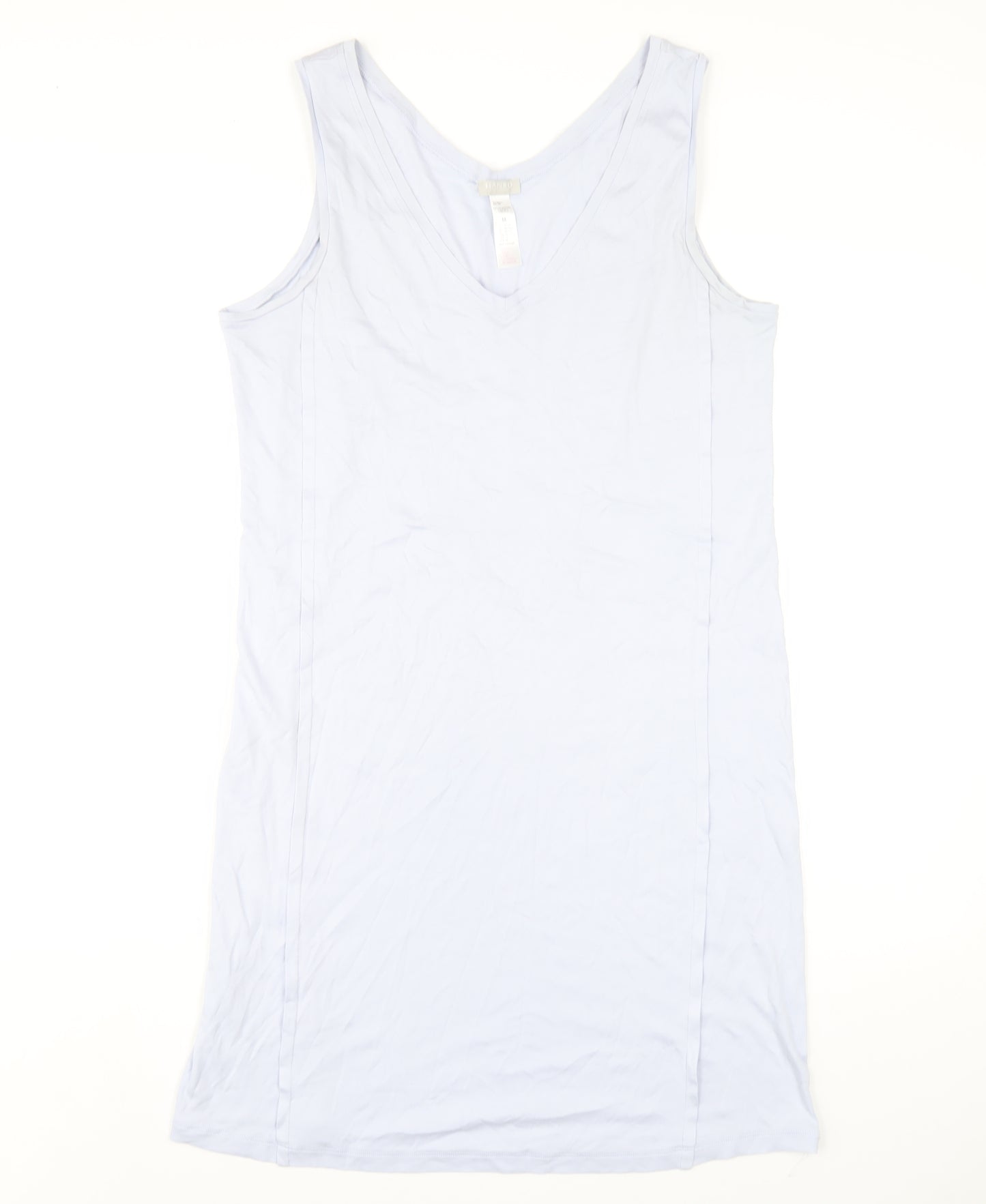 Hanro Womens Blue Cotton Tank Dress Size M V-Neck Pullover