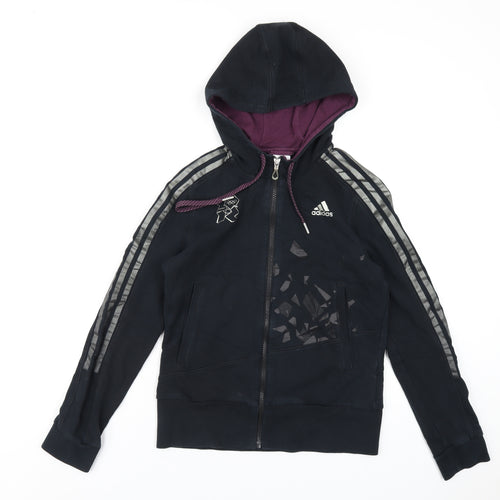 adidas Womens Black Cotton Full Zip Hoodie Size 12 Zip - London 2012 Olympics