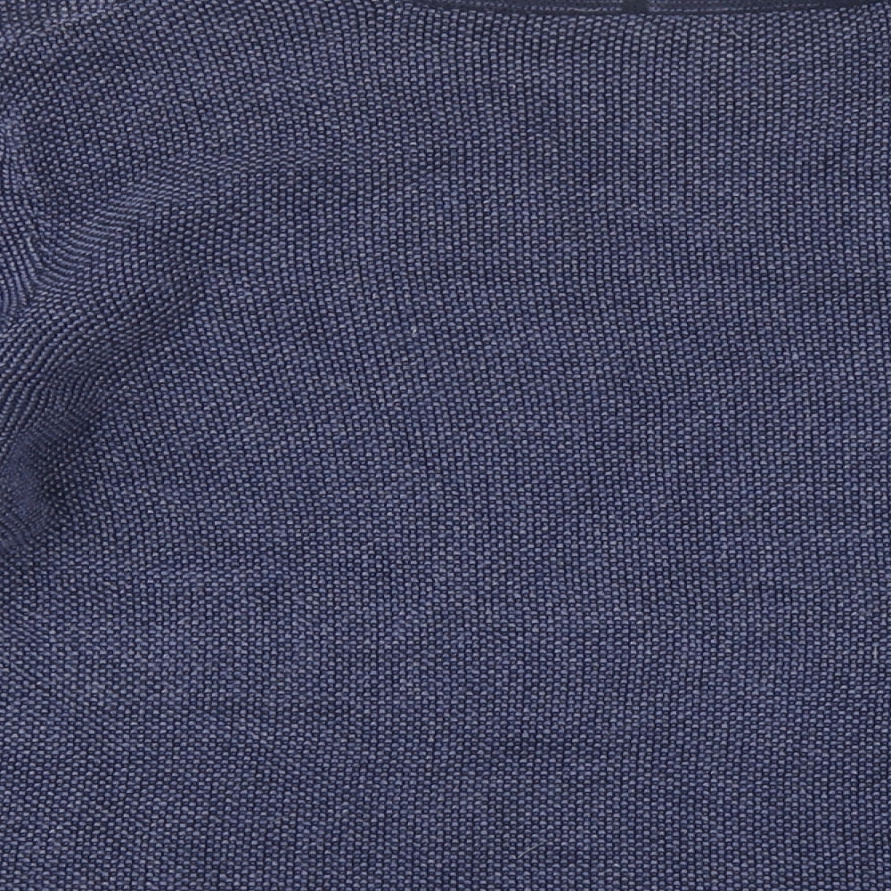 Olsen Womens Blue V-Neck Cotton Pullover Jumper Size 18