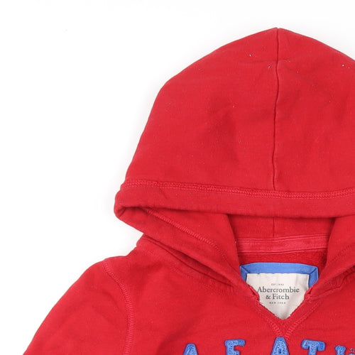 Abercrombie & Fitch Womens Red Cotton Pullover Hoodie Size M Pullover