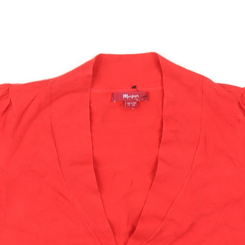 Monsoon Womens Red V-Neck Cotton Cardigan Jumper Size 12