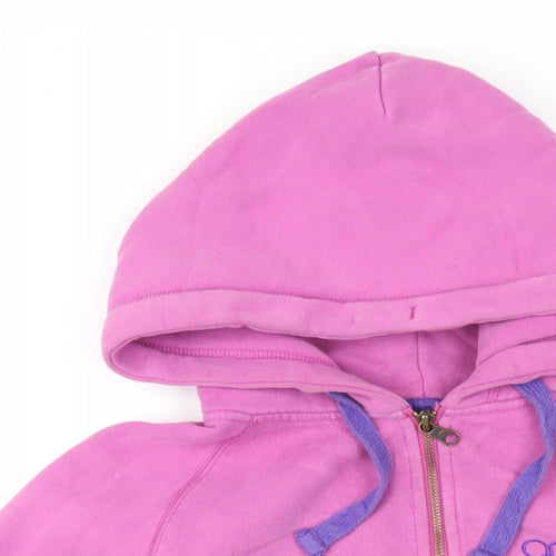 Animal Womens Pink Cotton Full Zip Hoodie Size 10 Zip