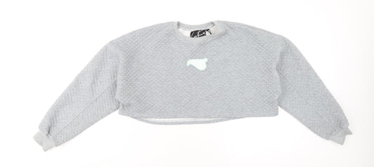 Couture Club Womens Grey Cotton Pullover Sweatshirt Size S Pullover