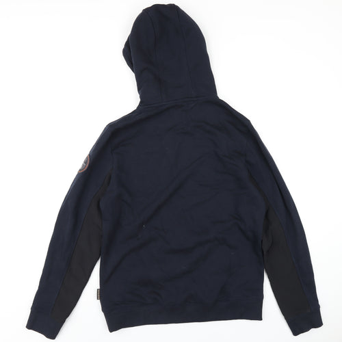 Napapijri Mens Blue Cotton Pullover Hoodie Size M