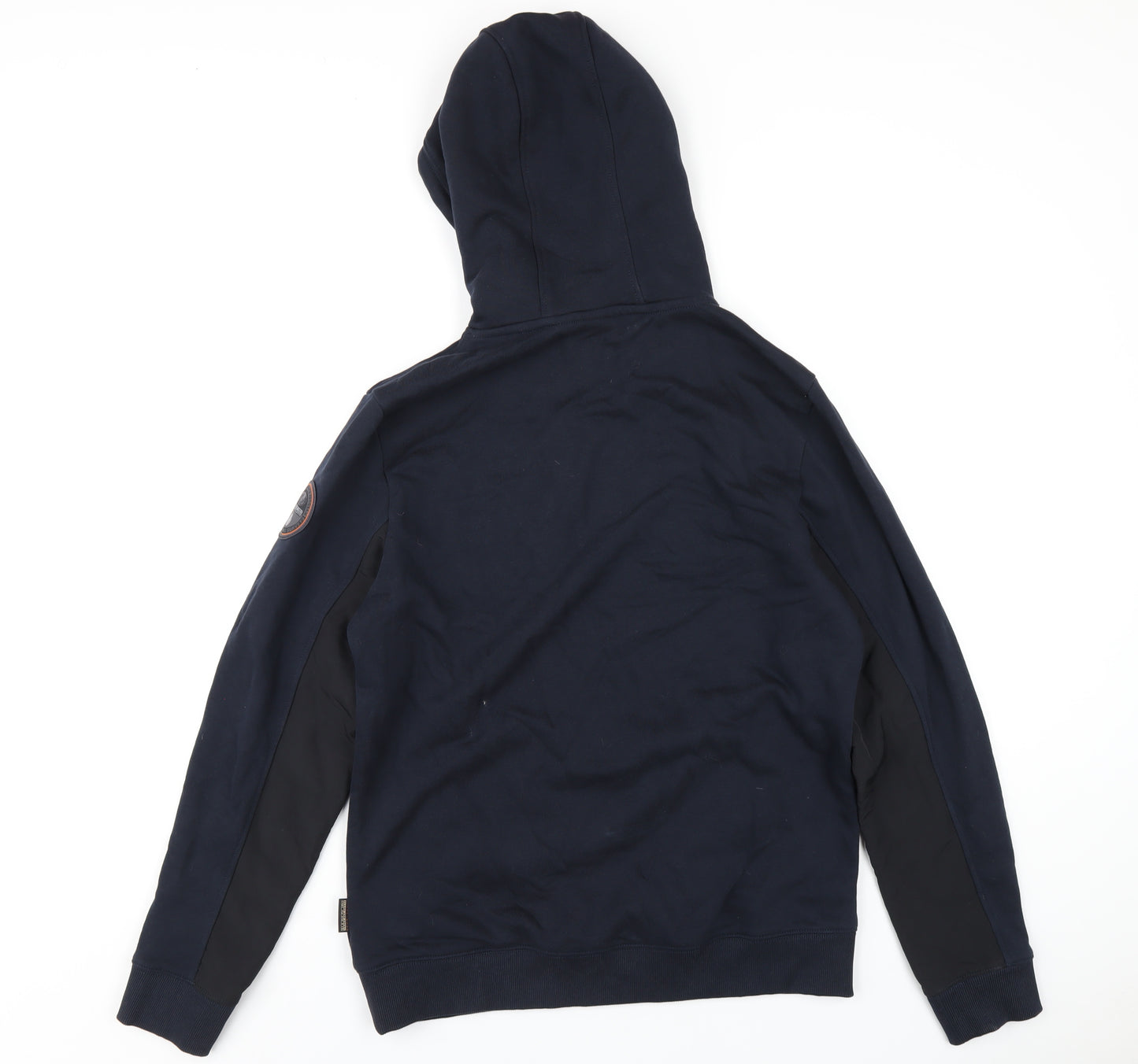 Napapijri Mens Blue Cotton Pullover Hoodie Size M