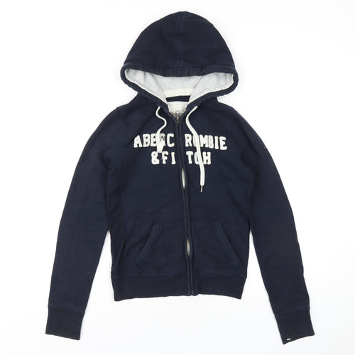 Abercrombie & Fitch Womens Blue Cotton Full Zip Hoodie Size S Zip