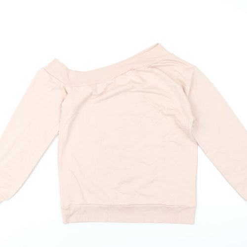 Lipsy Womens Pink Cotton Pullover Sweatshirt Size S Pullover