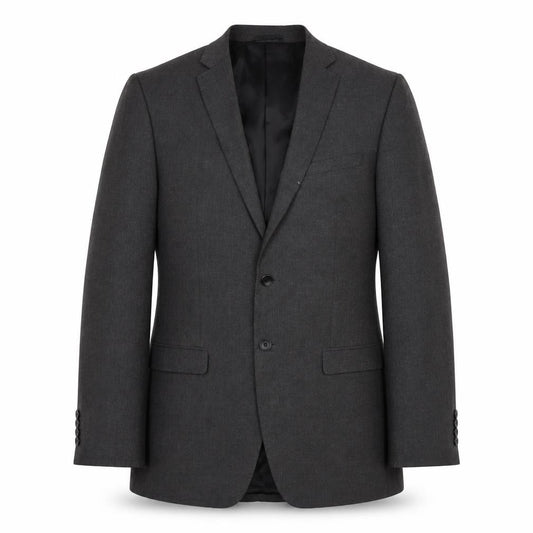 Front view of Burton men’s grey polyester jacket suit jacket, size 42, regular