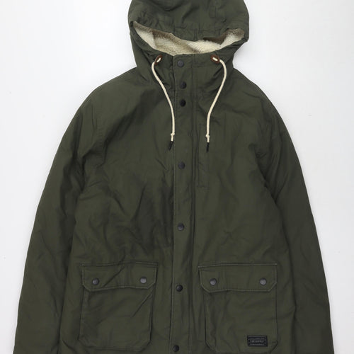 Divided by H&M Mens Green Parka Coat Size L Zip