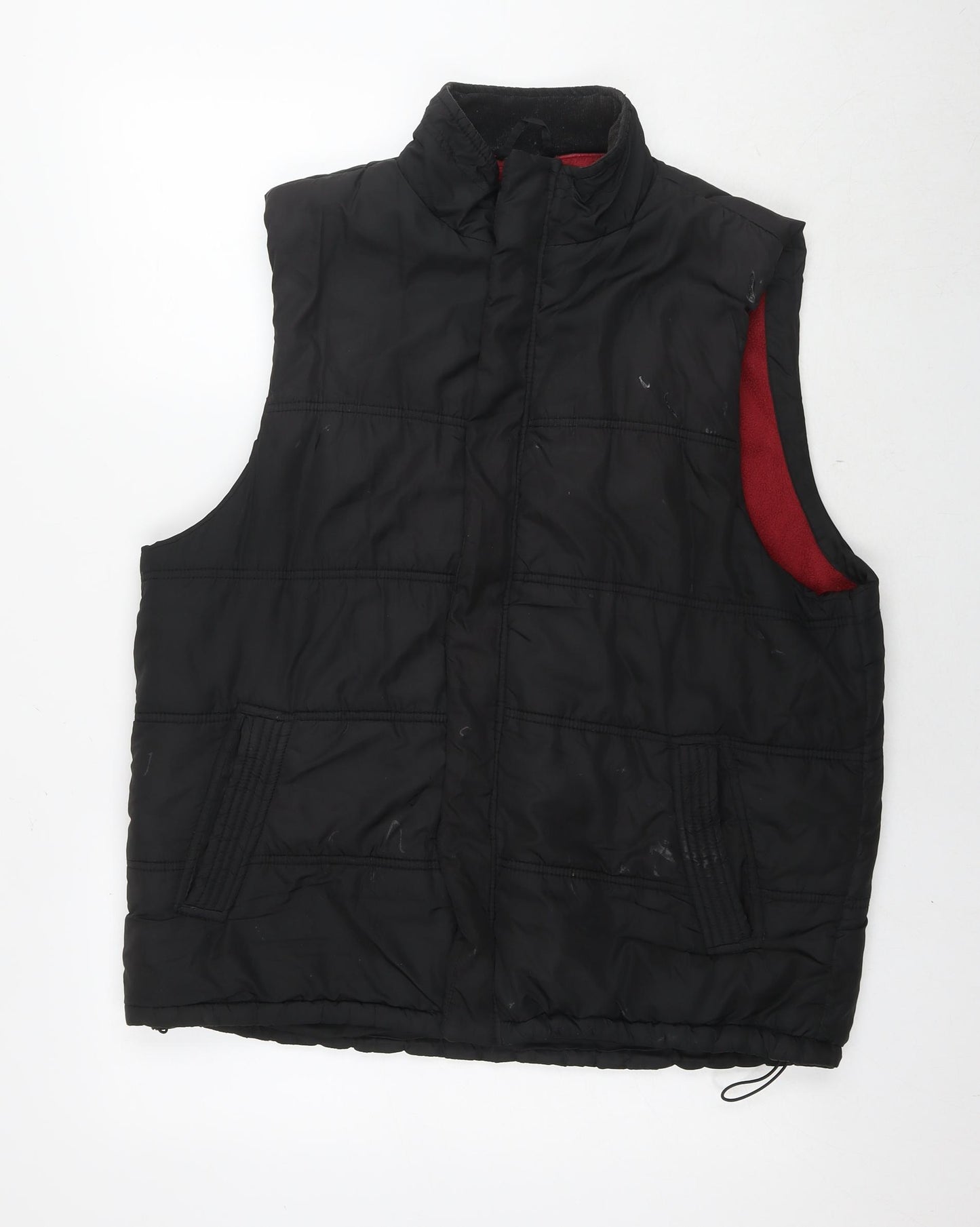 Avenue Mens Black Gilet Waistcoat Size L Zip