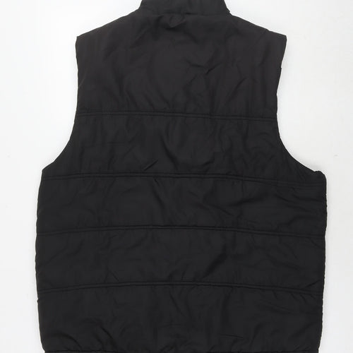 Avenue Mens Black Gilet Waistcoat Size L Zip