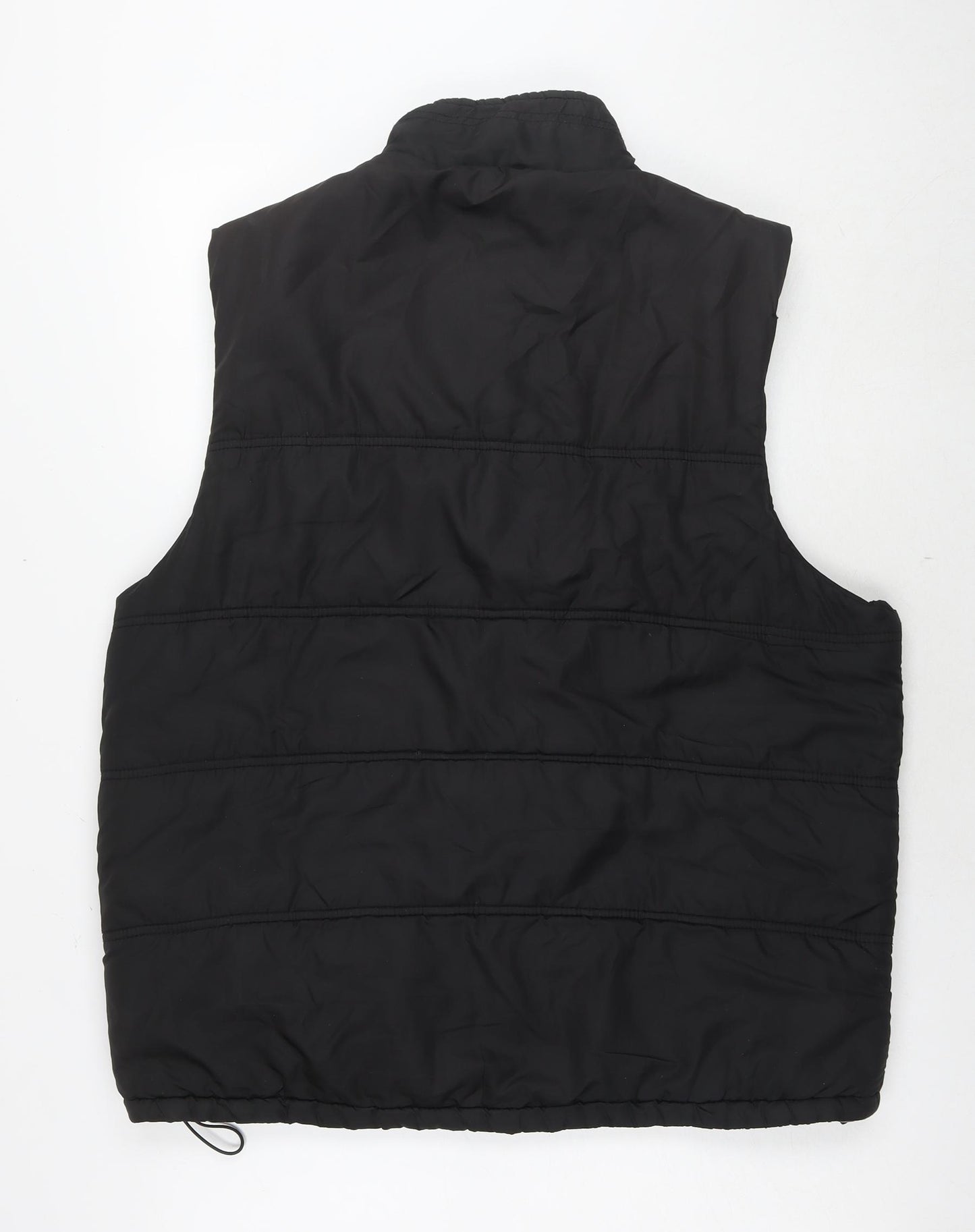 Avenue Mens Black Gilet Waistcoat Size L Zip