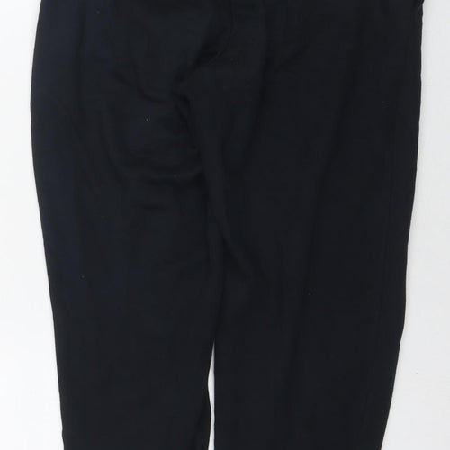 Marks and Spencer Womens Black Cotton Jegging Trousers Size 10 L25 in Regular Drawstring - Short