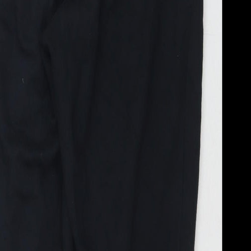 Marks and Spencer Womens Black Cotton Jegging Trousers Size 10 L25 in Regular Drawstring - Short