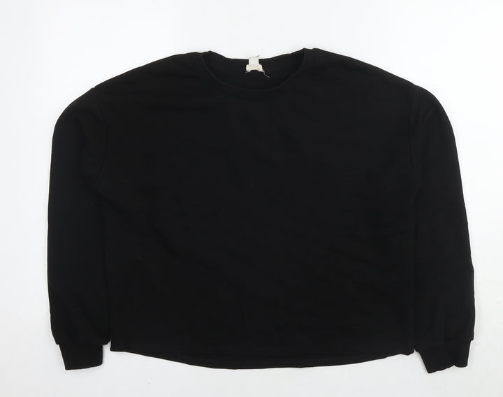 River Island Mens Black Cotton Pullover Sweatshirt Size S