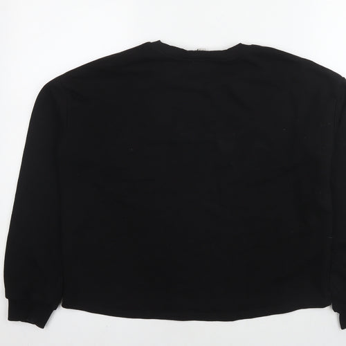 River Island Mens Black Cotton Pullover Sweatshirt Size S