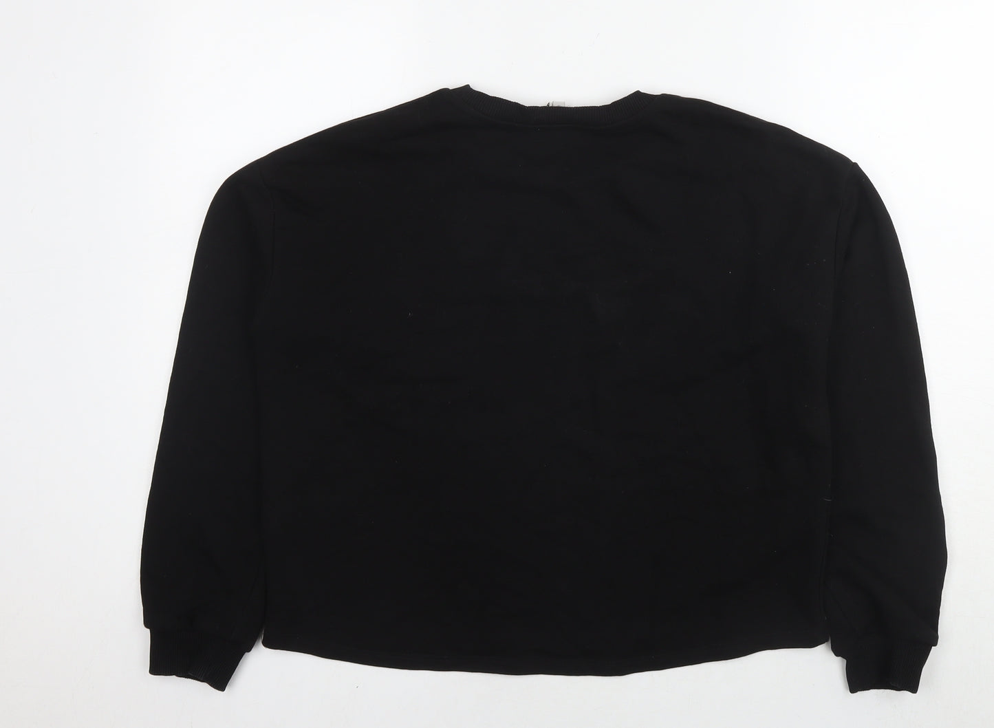 River Island Mens Black Cotton Pullover Sweatshirt Size S