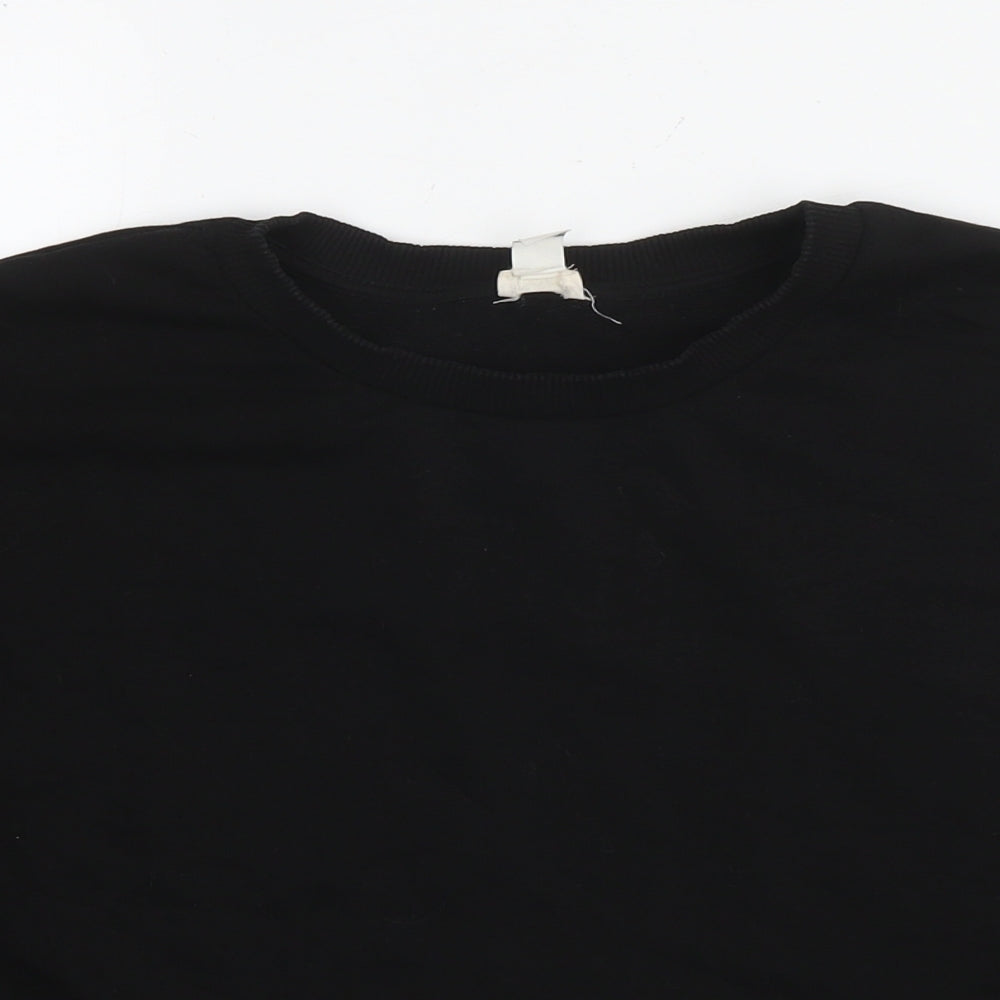 River Island Mens Black Cotton Pullover Sweatshirt Size S