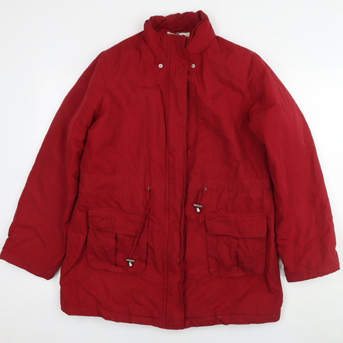 BHS Womens Red Parka Jacket Size 10 Zip
