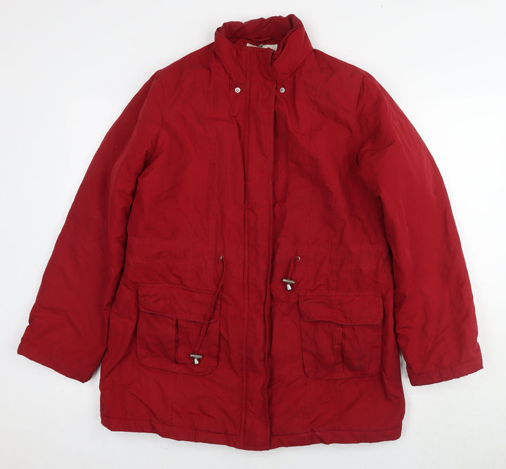 BHS Womens Red Parka Jacket Size 10 Zip