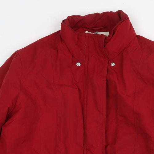 BHS Womens Red Parka Jacket Size 10 Zip