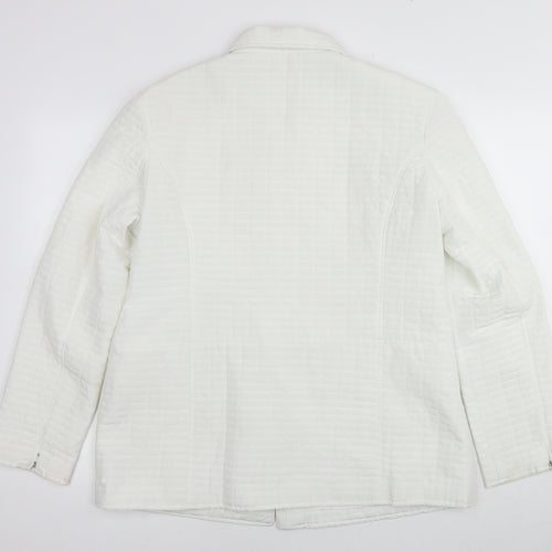 Yazz Womens White Quilted Jacket Size 14 Zip
