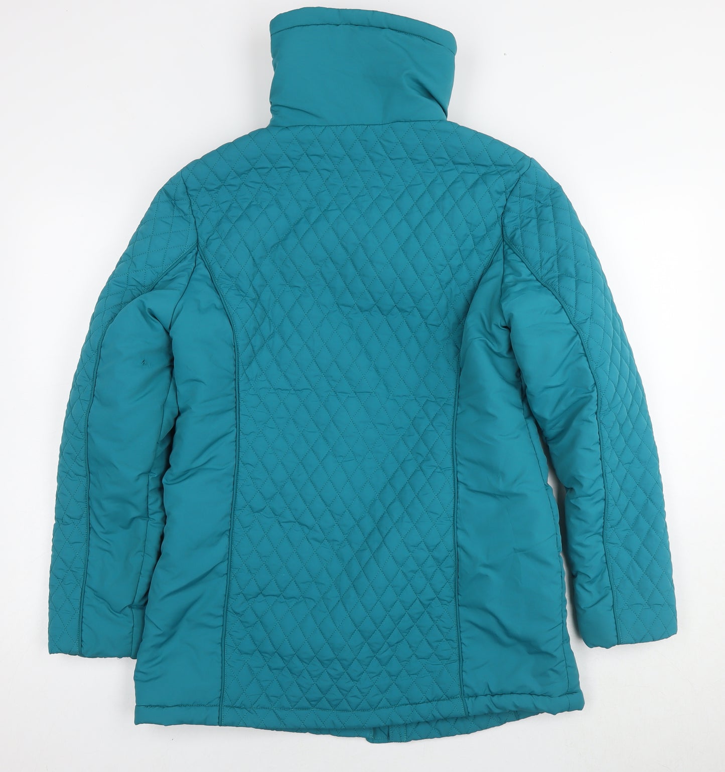 First Avenue Womens Blue Quilted Coat Size S Zip