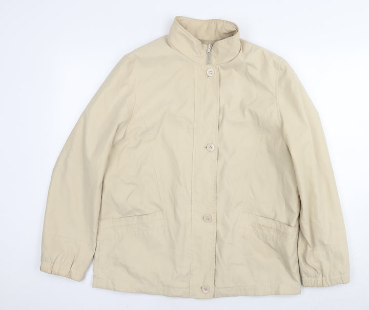 Marks and Spencer Womens Beige Trench Coat Jacket Size 12 Zip