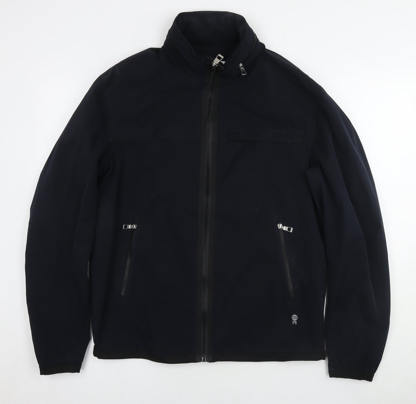 Zara Mens Black Jacket Coat Size M Zip