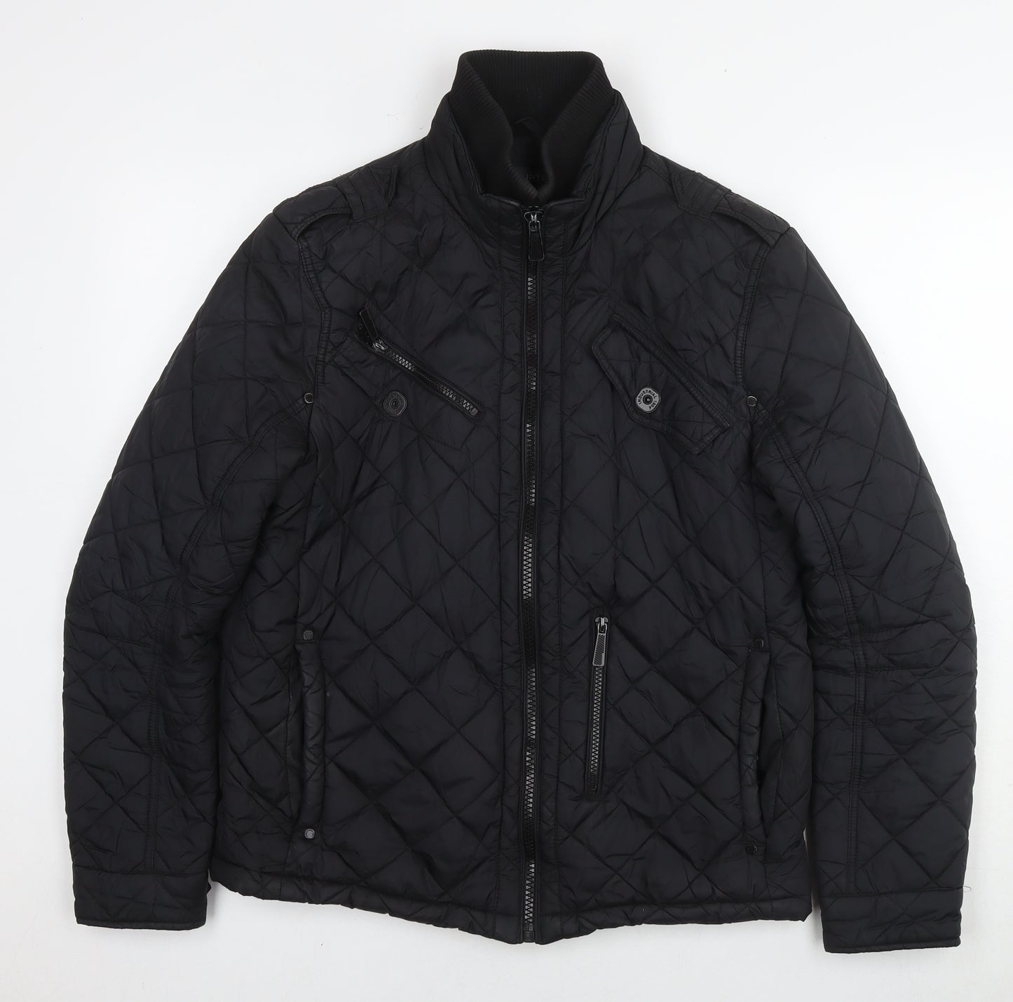 Burton Mens Black Quilted Coat Size M Zip