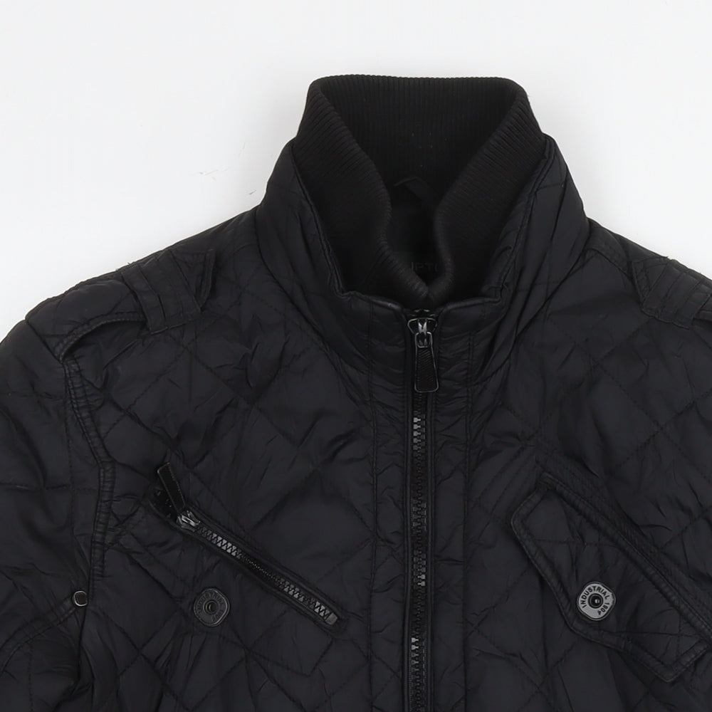 Burton Mens Black Quilted Coat Size M Zip