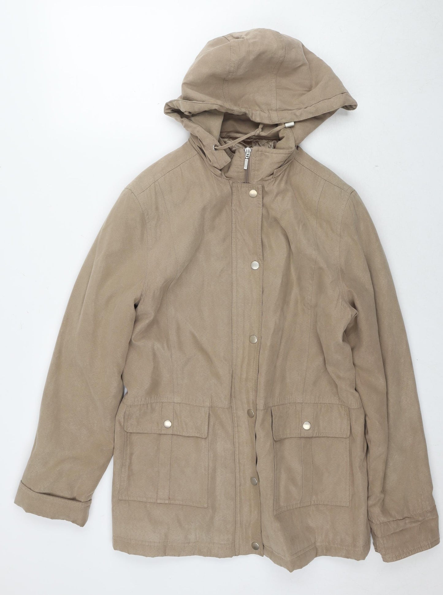 Debenhams Womens Brown Parka Jacket Size 12 Zip