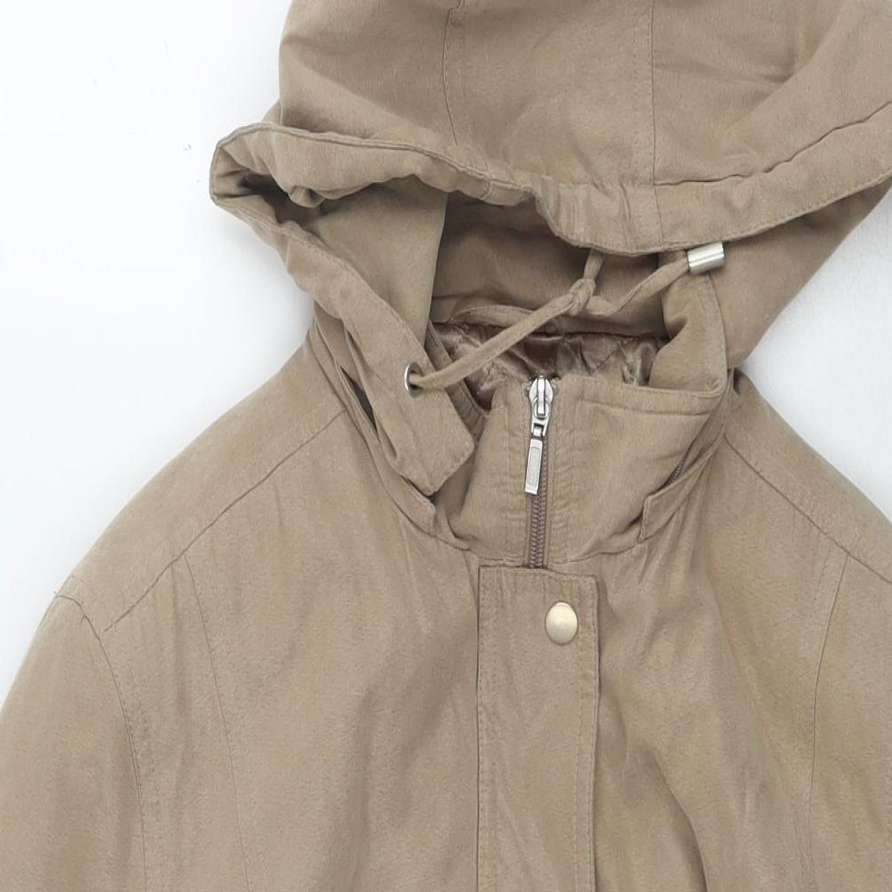 Debenhams Womens Brown Parka Jacket Size 12 Zip