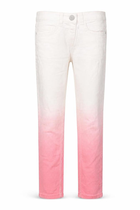 NEXT Girls White Colourblock Cotton Skinny Jeans Size 10 Years L25 in Regular Zip